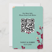 Cornflower Burgundy Retro Save The Date (Rückseite)