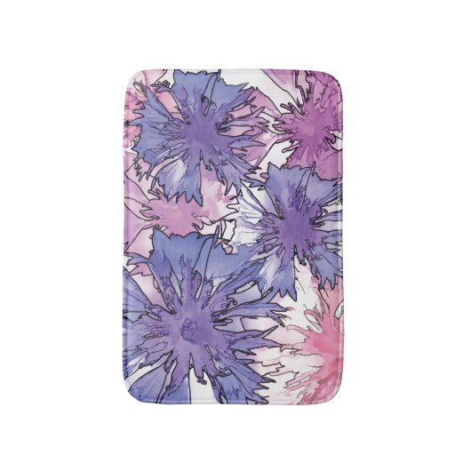 Cornflower Collage Badematte (Vorderseite Vertikal)