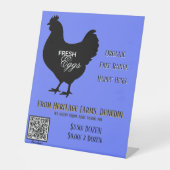 CornFlower Frische Eier Bauernmarkt Schild QR Code (Vorderseite)