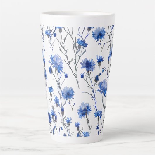Cornflower Latte Tasse White Blue (Vorderseite)