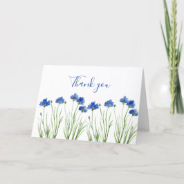 Cornflowers Wildblume Floral Wedding Vielen Dank Dankeskarte