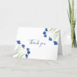 Cornflowers Wildblume Floral Wedding Vielen Dank Dankeskarte