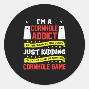 Cornhole Addict T Giebelspiele Kids Bags Runder Aufkleber