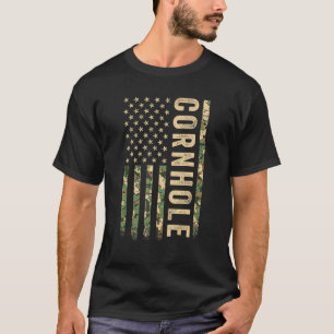 Cornhole American Flag Camo Veteran Patriotisches T-Shirt