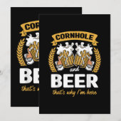 Cornhole and Beer Deshalb bin ich hier Cornhole Pl Einladung (Vorne/Hinten)