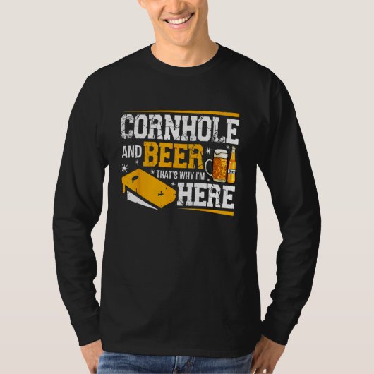 Cornhole And Beer Drinking Alcohol Graphic Men Wo T-Shirt (Vorderseite)