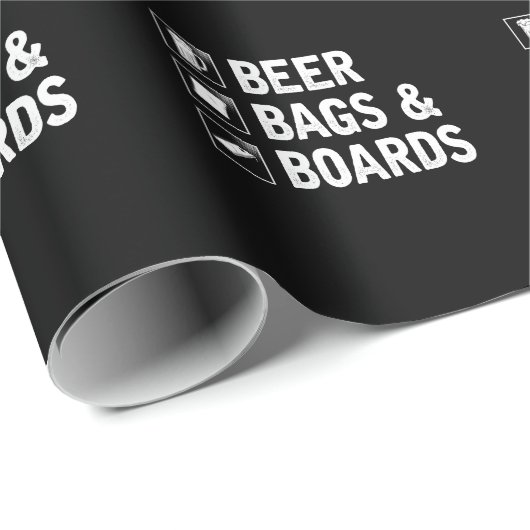 Cornhole Bag und Bier Drink Corn Player Geschenkpapier (Rolleneckpunkt)