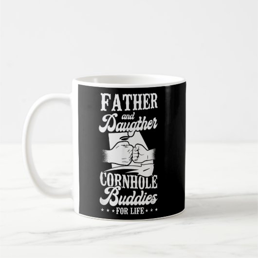 Cornhole Bean Bag Player Champ Vater Tochter Vater Kaffeetasse (Links)