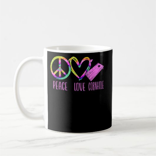 Cornhole Bean Bag Spieler Meister Tie Dye Frieden  Kaffeetasse (Links)