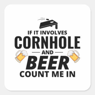 Cornhole Bean Bag Toss Outdoor Lawn Game Funny Quadratischer Aufkleber