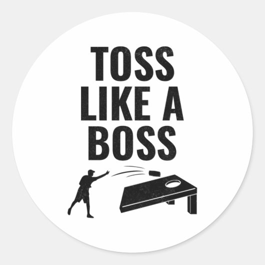 Cornhole Bean Bag Toss Outdoor Lawn Game Runder Aufkleber (Vorderseite)