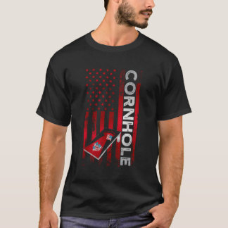 Cornhole Board US sa American Flag T-Shirt