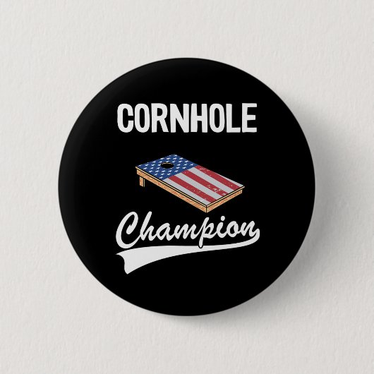 Cornhole Champion American Flag Bean Bag Board Cor Button (Vorderseite)