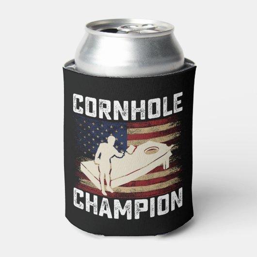 Cornhole Champion American Flag USA 4. Juli Dosenkühler (Kanne Vorderseite)