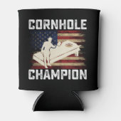 Cornhole Champion American Flag USA 4. Juli Dosenkühler (Vorderseite)