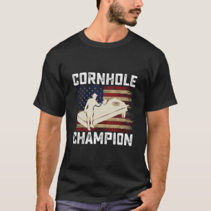 Cornhole Champion Amerikanische Flagge USA 4. Juli T-Shirt