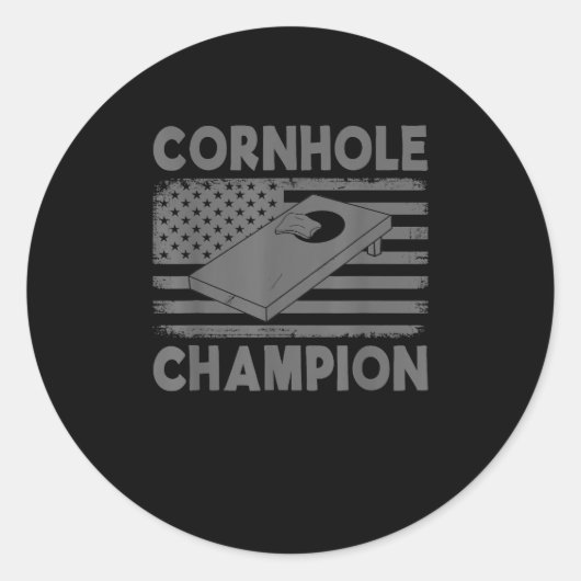 Cornhole Champion Cornhole Team Bean Bag F Runder Aufkleber (Vorderseite)