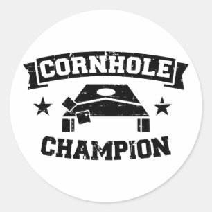 Cornhole-Champion Runder Aufkleber