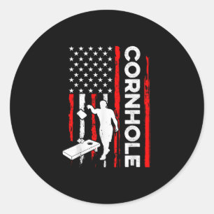 Cornhole Cornhole Hole Vintag Retro Runder Aufkleber
