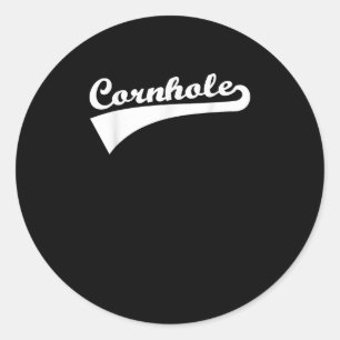 Cornhole Cornhole Hole Vintag Retro Runder Aufkleber