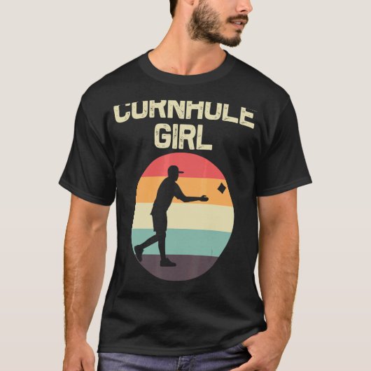 Cornhole Designs für Mädchen Kinder Bean Bag Toss T-Shirt (Vorderseite)