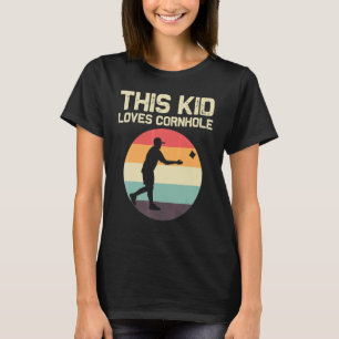 Cornhole Designs Kids Boys Girls Bean Bag Toss Pla T-Shirt