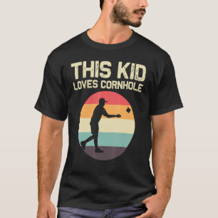 Cornhole Designs Kids Boys Girls Bean Bag Toss Pla T-Shirt