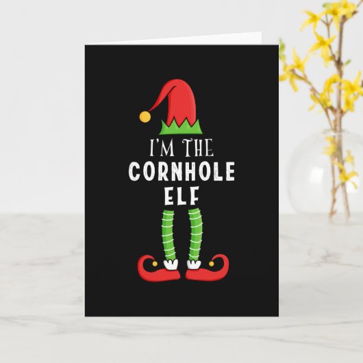 Cornhole Elf Christmas Matching Familiengeschenk Karte (Gelbe Blume)