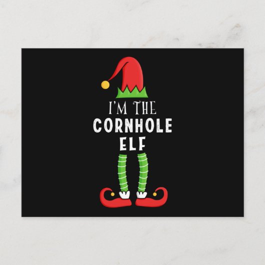 Cornhole Elf Christmas Matching Familiengeschenk Postkarte (Vorderseite)