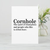 Cornhole Funny Definition Cornhole Game Sport Gesc Einladung (Stehend Vorderseite)