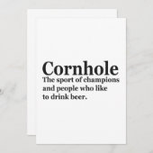 Cornhole Funny Definition Cornhole Game Sport Gesc Einladung (Vorne/Hinten)