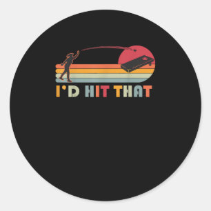Cornhole-Funny-Id traf das Team Bean Bag Lover Runder Aufkleber