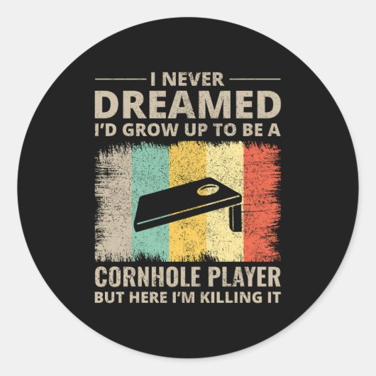 Cornhole Game Boards Funny Runder Aufkleber (Vorderseite)