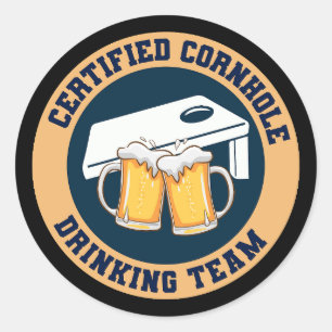 Cornhole Game Boards Funny Runder Aufkleber