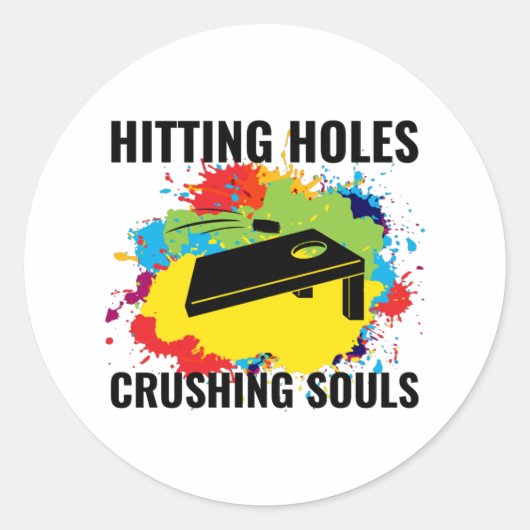 Cornhole Game Boards Funny Runder Aufkleber (Vorderseite)