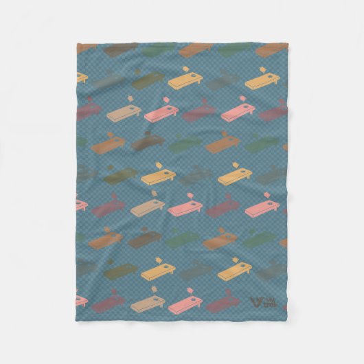 Cornhole Game Lover Blanket Retro Cornhole Throw Fleecedecke (Vorderseite)