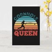 Cornhole Gift for Women - Cornhole Queen Karte (Gelbe Blume)