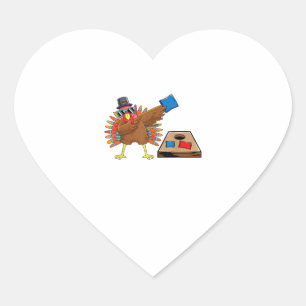 Cornhole Hole Erntedank Dabbing Turkey Cornhole To Herz-Aufkleber