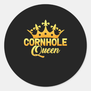 Cornhole Königin Bean Bag Spieler Taschen Enthülst Runder Aufkleber