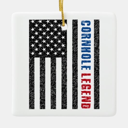 Cornhole Legend USA Keramikornament (Vorderseite)