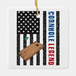 Cornhole Legend USA Keramikornament
