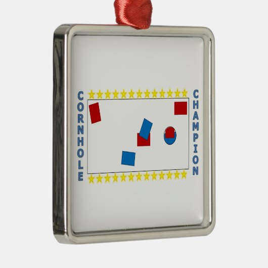 Cornhole Meister Ornament Aus Metall (Rechts)