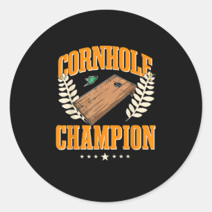 Cornhole-Outfit für die Meister der Maishole Runder Aufkleber