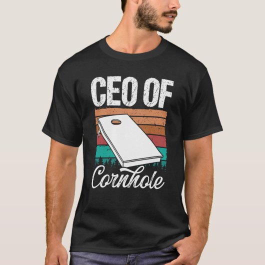 Cornhole Player Cornament CEO von Cornhole Throwin T-Shirt (Vorderseite)