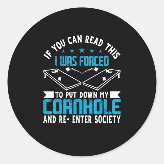 Cornhole Player Team Beag Bag Funny Cornhole Runder Aufkleber (Vorderseite)