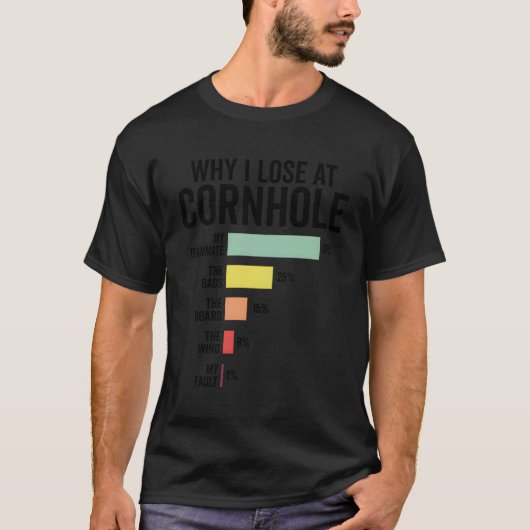 Cornhole Player Team Warum ich an Cornhole verlier T-Shirt (Vorderseite)