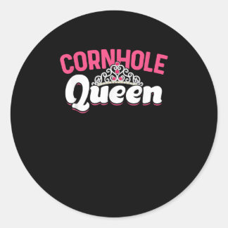 Cornhole Queen Runder Aufkleber