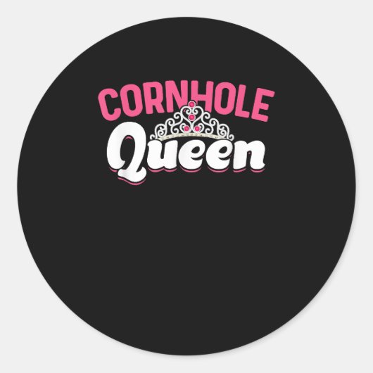Cornhole Queen Runder Aufkleber (Vorderseite)