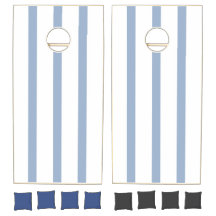 Cornhole-Set Blau & Weiß gestreift