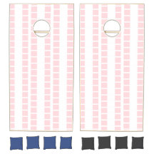 Cornhole-Set Rosa & Weiß gestreift quadratisch